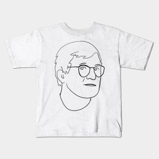 David Hockney Minimal Portrait Kids T-Shirt